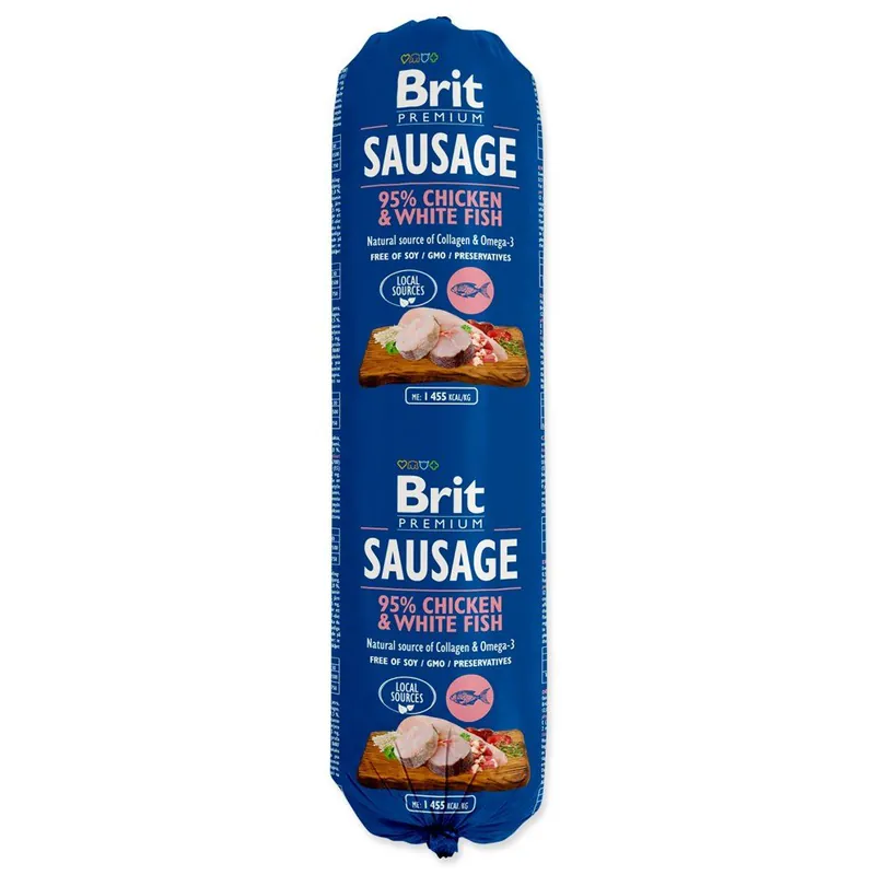 Zlevněný Salám BRIT Premium Dog Sausage Chicken & White fish (800g)