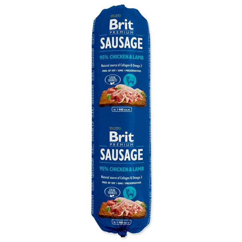 Aktuální Salám BRIT Premium Dog Sausage Chicken & Lamb (800g)