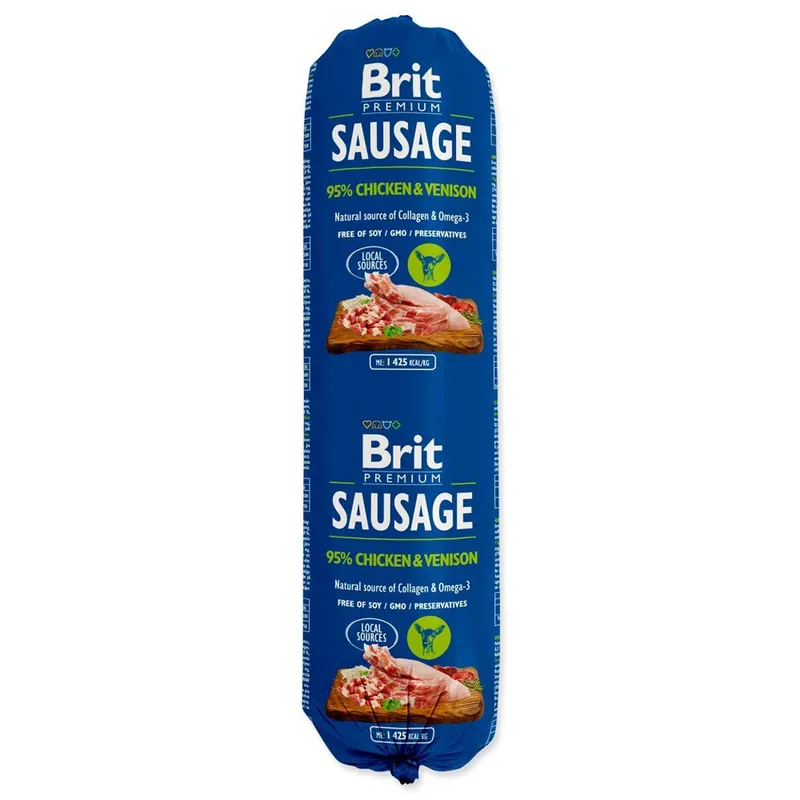 Salám BRIT Premium Dog Sausage Chicken & Venison (800g) Ověřený