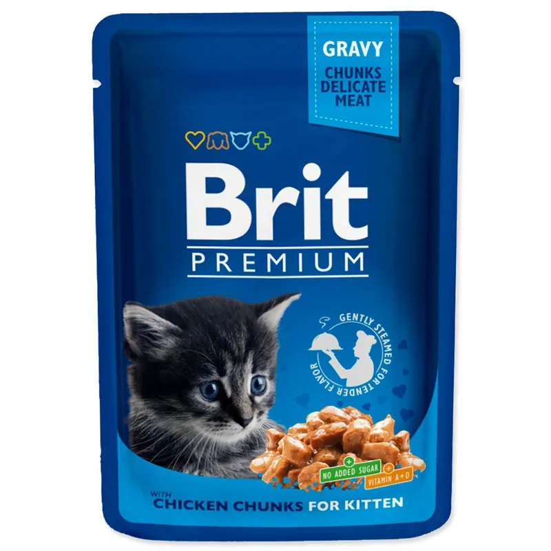 Super Cena Kapsička BRIT Premium Kitten Chicken Chunks (100g)