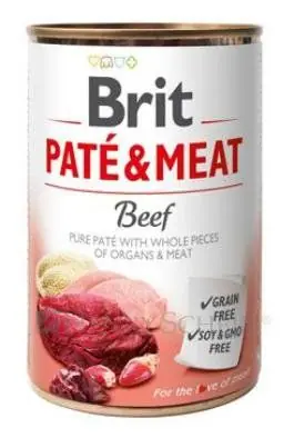 Brit Dog konz Paté & Meat Beef 400g Výprodej