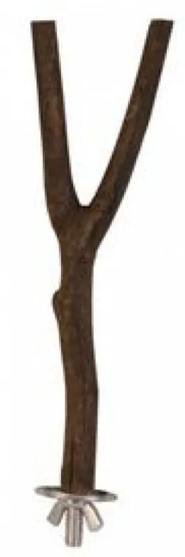 Nejlepší Cena Dřevěné bidýlko Y s kovovým úchytem do klece 20cm/15mm