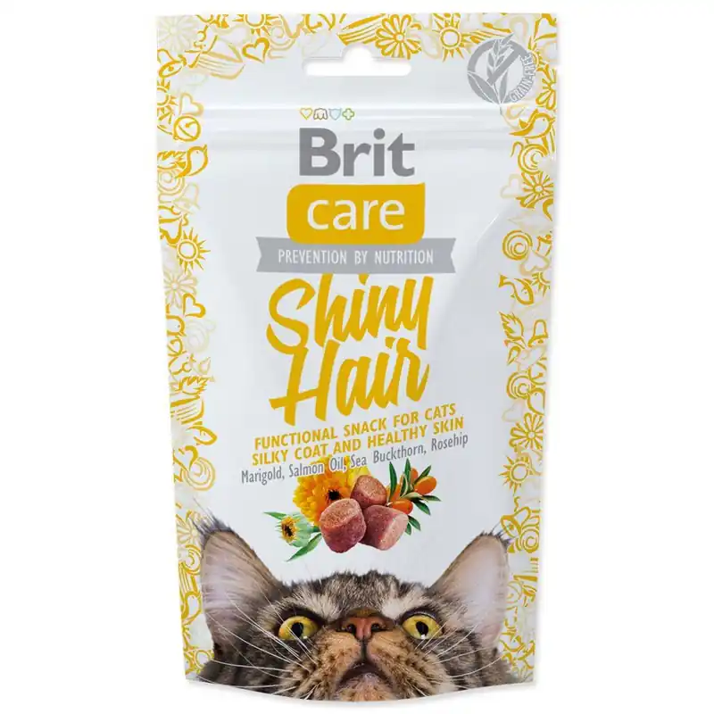 BRIT Care Cat Snack Shiny Hair (50g) Aktuální