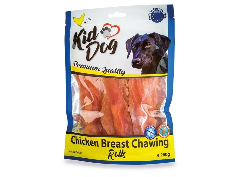 Koupit Online KIDDOG kuřecí prsa (lízátko) na buvolí tyčce 250 g