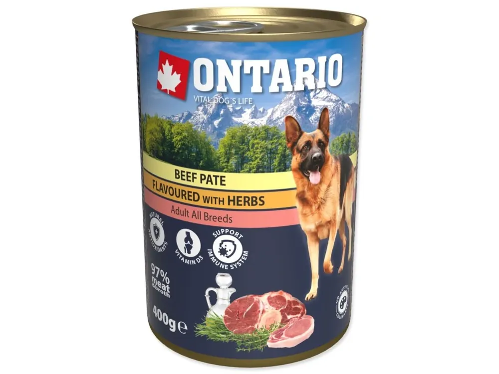 Konzerva Ontario hovězí s bylinkami, paté 400 g Novinka