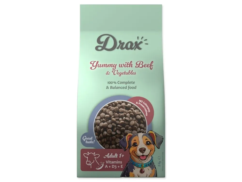 Krmivo Drax Adult s hovězím a se zeleninou 3 kg Odeslání Ihned