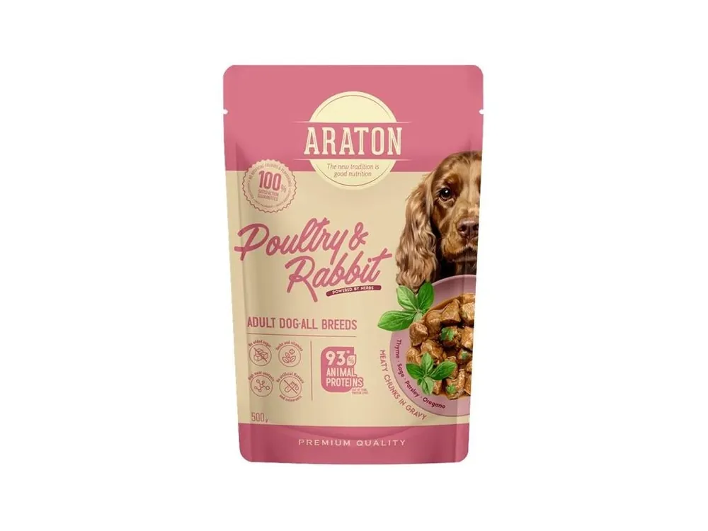Araton Dog kapsička Adult Poultry/Rabbit 500 g Vysoce Kvalitní