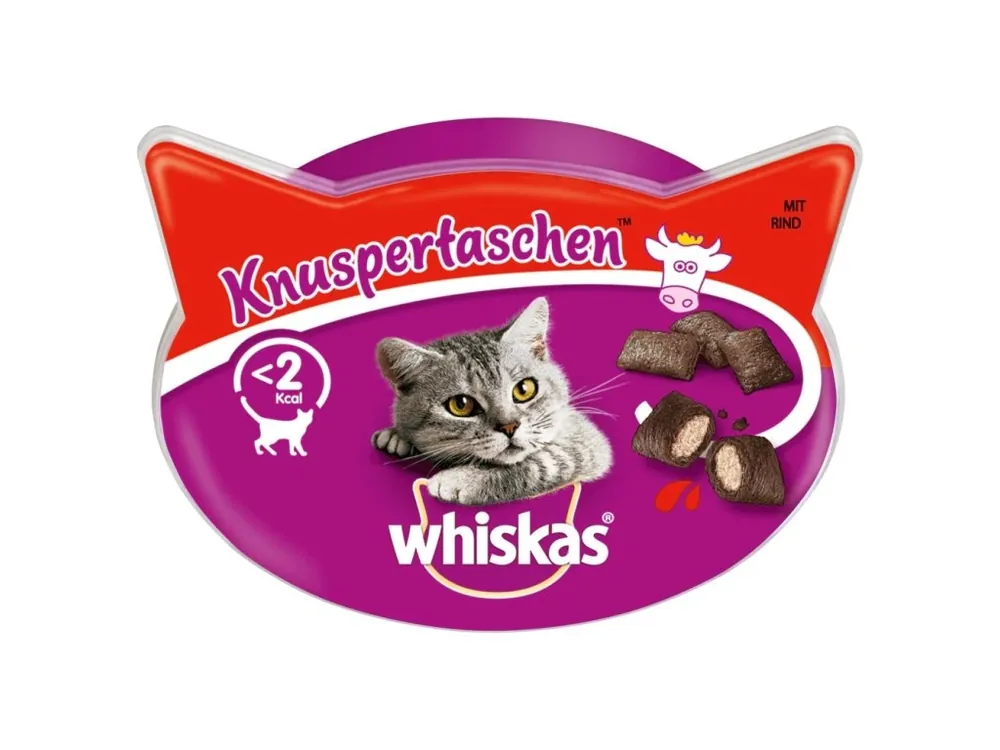 Speciální Cena Whiskas kočičí pamlsky, hovězí polštářky, 60 g