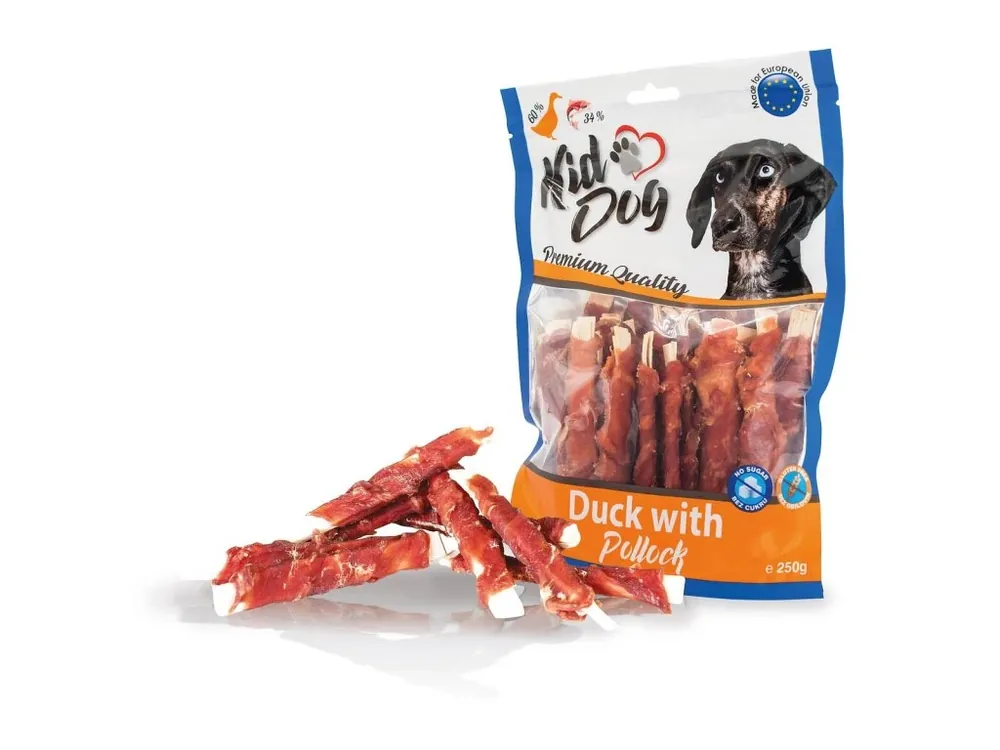 Sezónní Sleva KIDDOG kachní masíčko na plátku z tresky 250 g