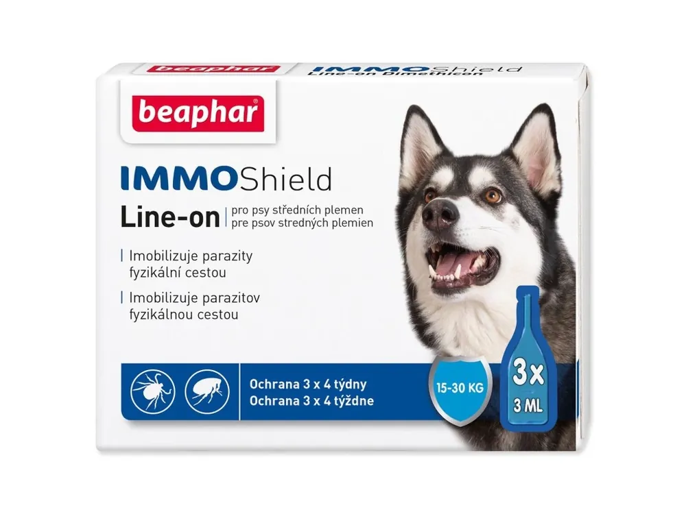 Sleva Pipeta Beaphar Line-on IMMO Shield pes M (3x3 ml)
