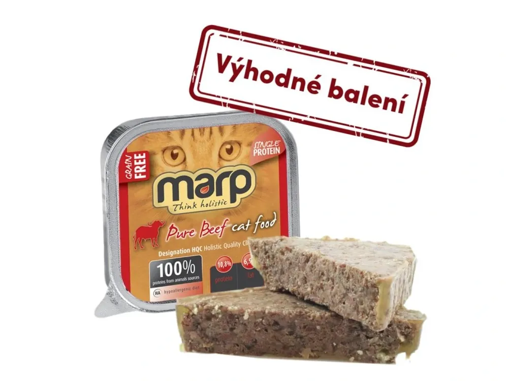 Kup Teď Marp Beef vanička pro kočky s hovězím 16x100g