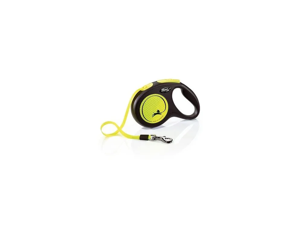 Flexi New Neon M pásek 5 m, max. 25 kg, žlutá Horká Nabídka