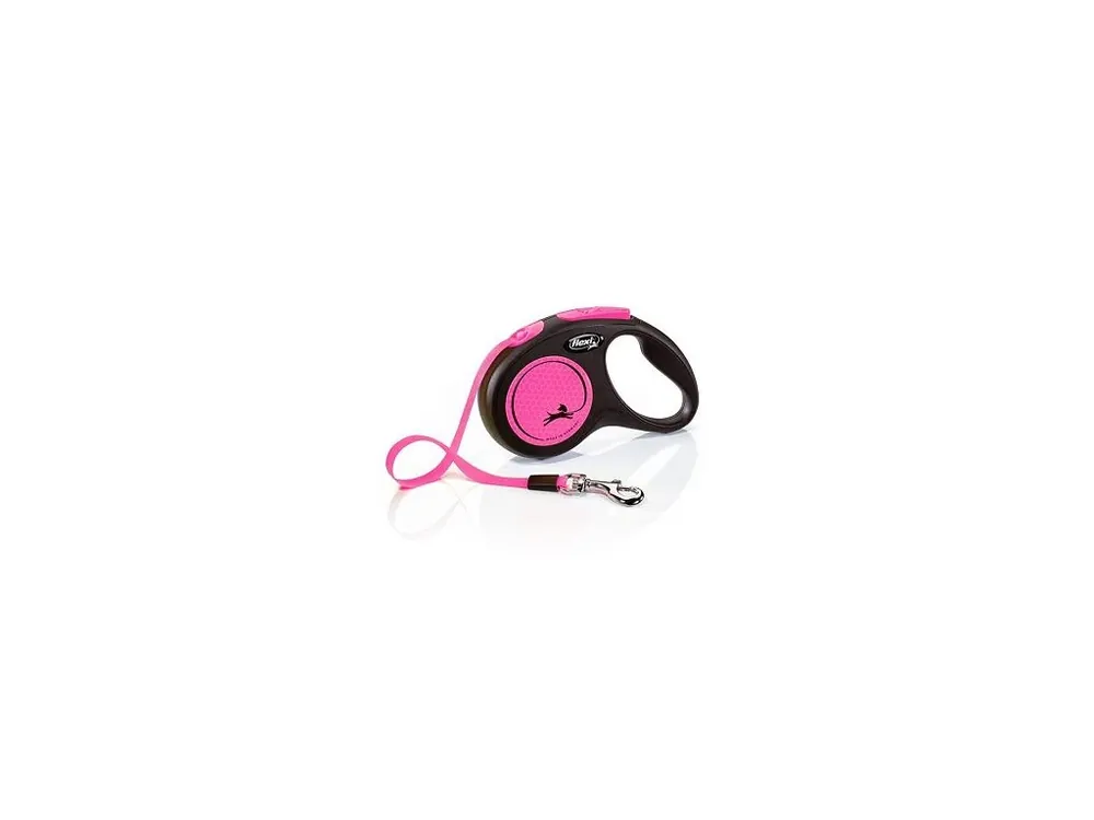 Flexi New Neon S pásek 5 m, max.15 kg, růžová Sezónní Sleva
