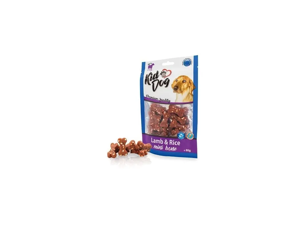 KIDDOG jehněčí maso s rýží MINI kostičky 80 g Originální