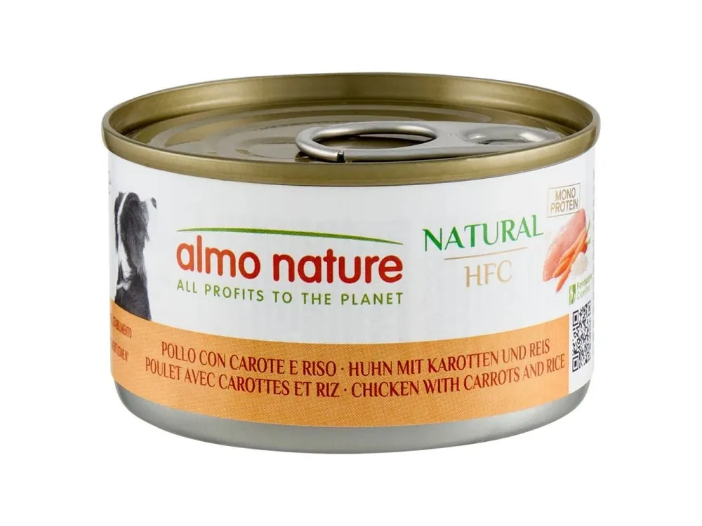 Almo Nature HFC DOG - Kuřecí s mrkví a rýží 95g Levný