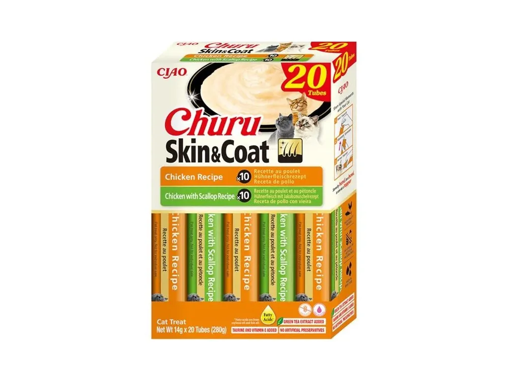 Inaba Churu Skin & Coat kuře multipack 20 x 14g Vrácení Zdarma