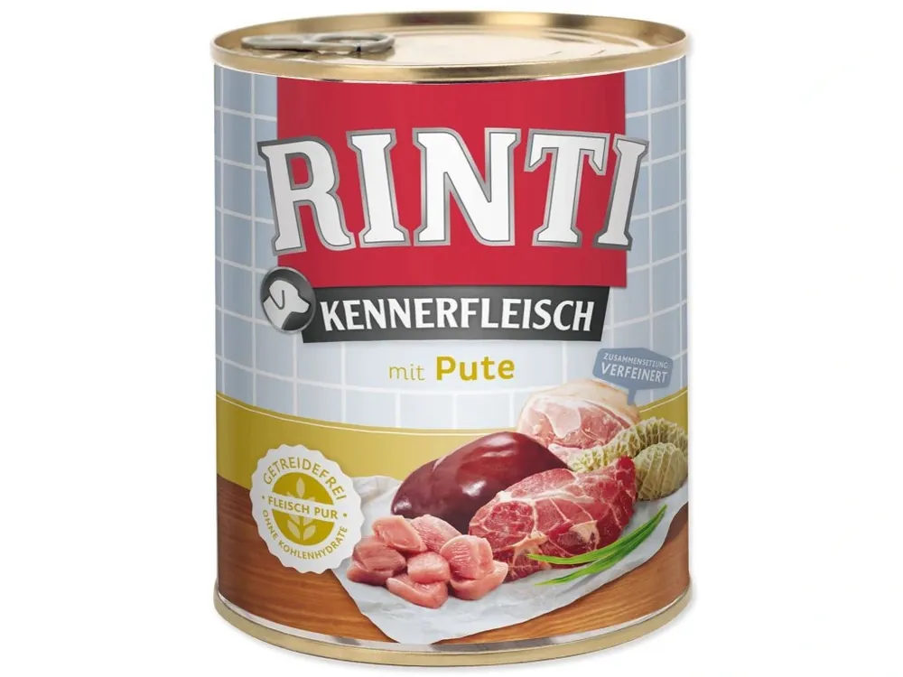 Konzerva Rinti Kennerfleisch Adult krůta 800 g Vysoce Kvalitní