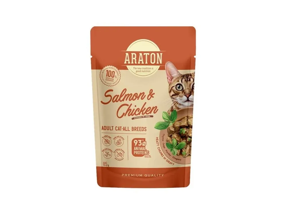 Araton Cat kapsička Adult Salmon/Chicken 85 g Cenový Hit
