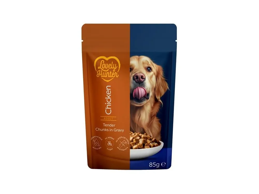 Akční Nabídka Lovely Hunter Dog kapsička Adult Chicken 85 g