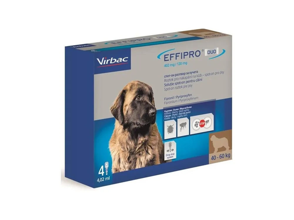 Effipro Duo XL 402/120 mg spot-on 4 x 4.02 ml Objednat Nyní