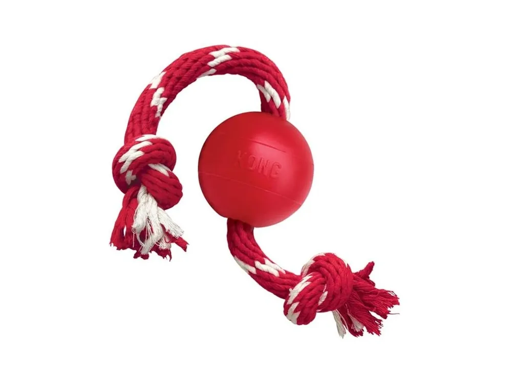 Hračka guma KONG Classic Ball w/Rope (vel. S) Výprodej