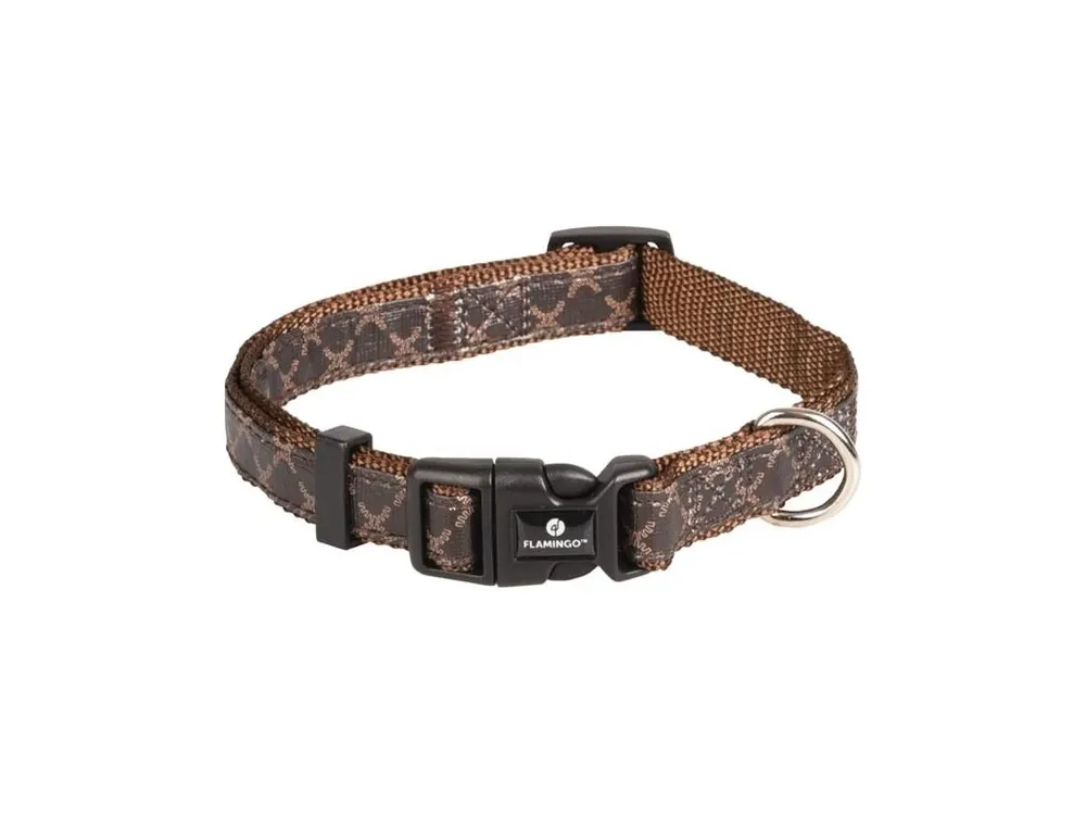 Obojek nylon Odin hnědý 2,5x45-65 cm Flamingo Akční Cena