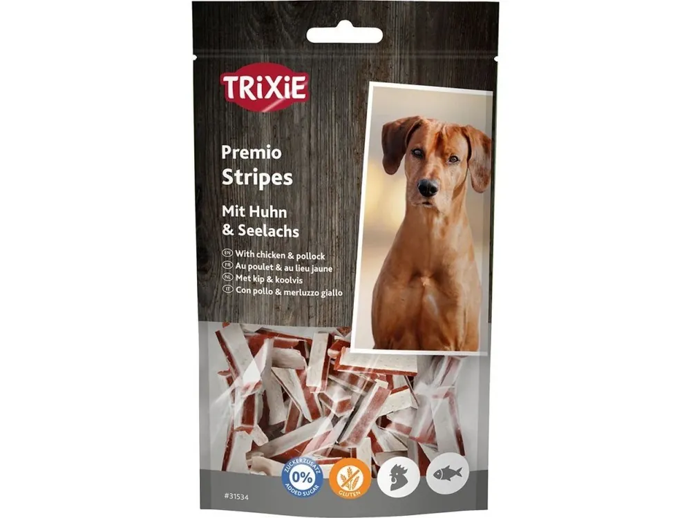 Premio STRIPES Ligh pásky kuře/treska 75 g Akční Nabídka