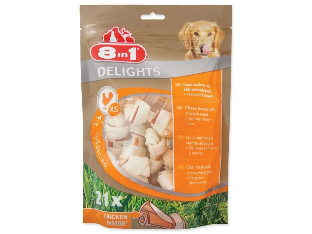 Originální Pochoutka 8in1 Delights kost žvýkací XS (21 ks)