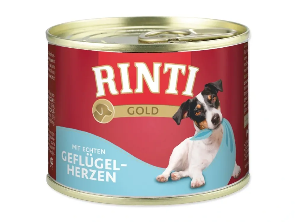 Originální Konzerva Rinti Gold Adult drůbeží srdce 185 g