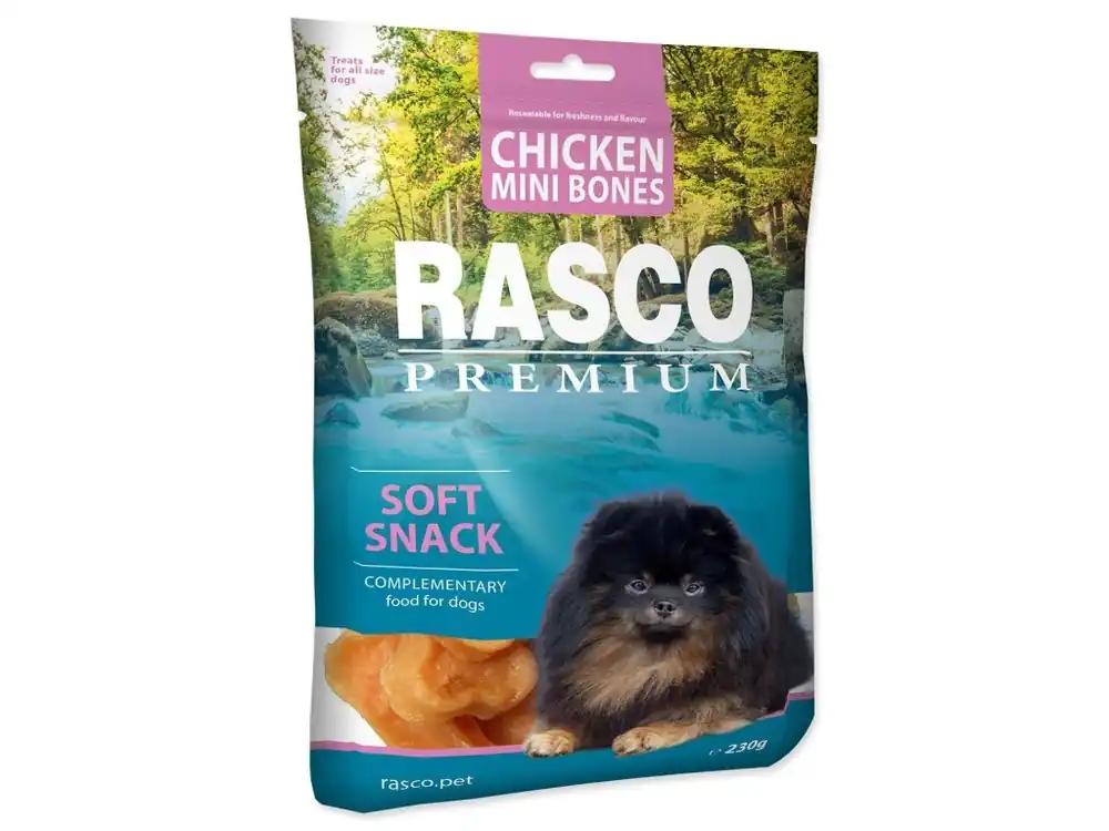 Cenově Výhodný Pochoutka Rasco Premium kuřecí kostičky 230 g