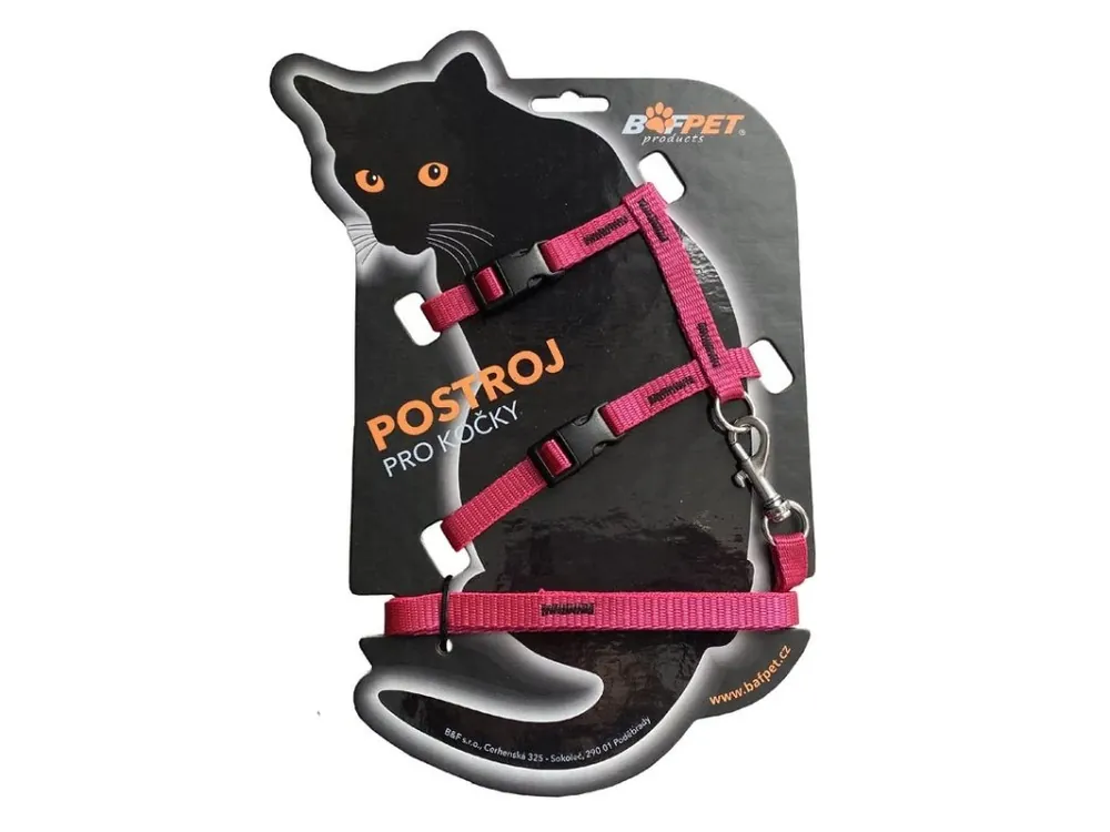 BAFPET Set postroj + vodítko pro kočky - Fuchsie Akce