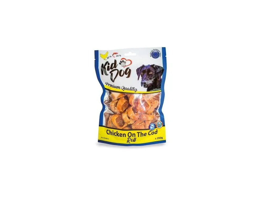 KIDDOG kuřecí masíčko na tresčí rolce 250 g Časově Omezené