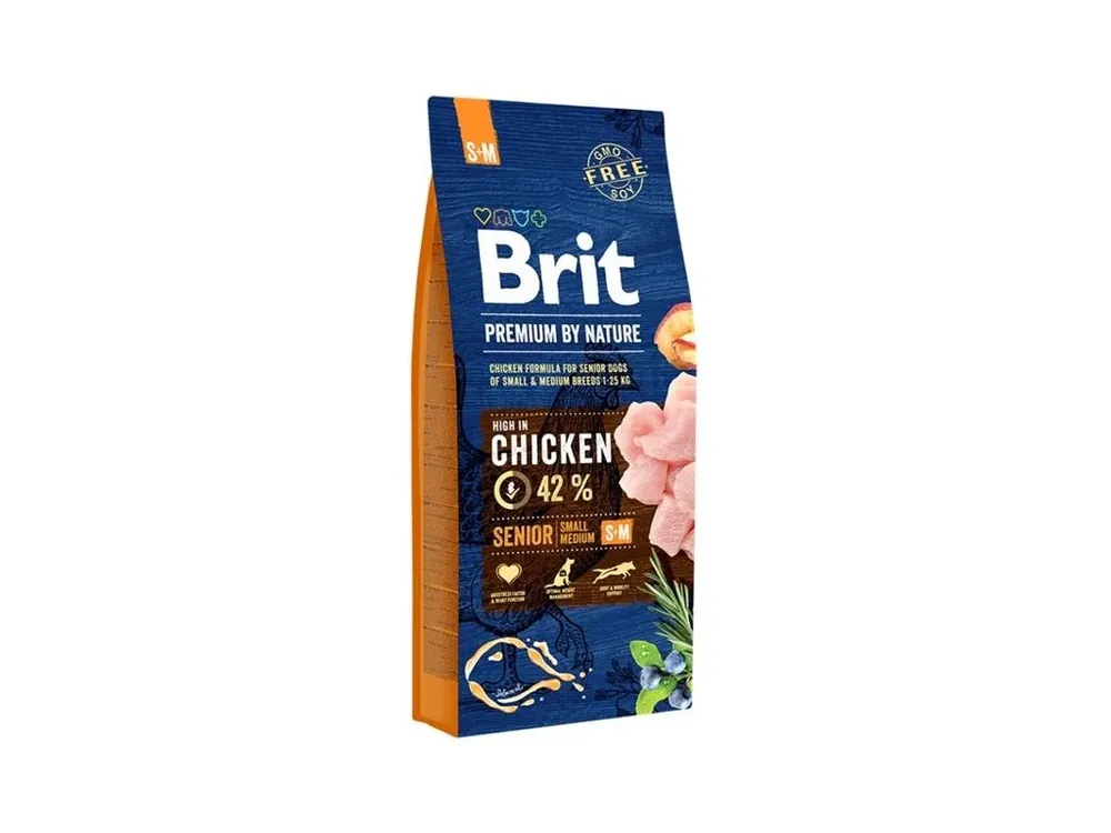 Jen Po Omezenou Doba Brit Premium by Nature Dog Senior (S+M) 15 kg