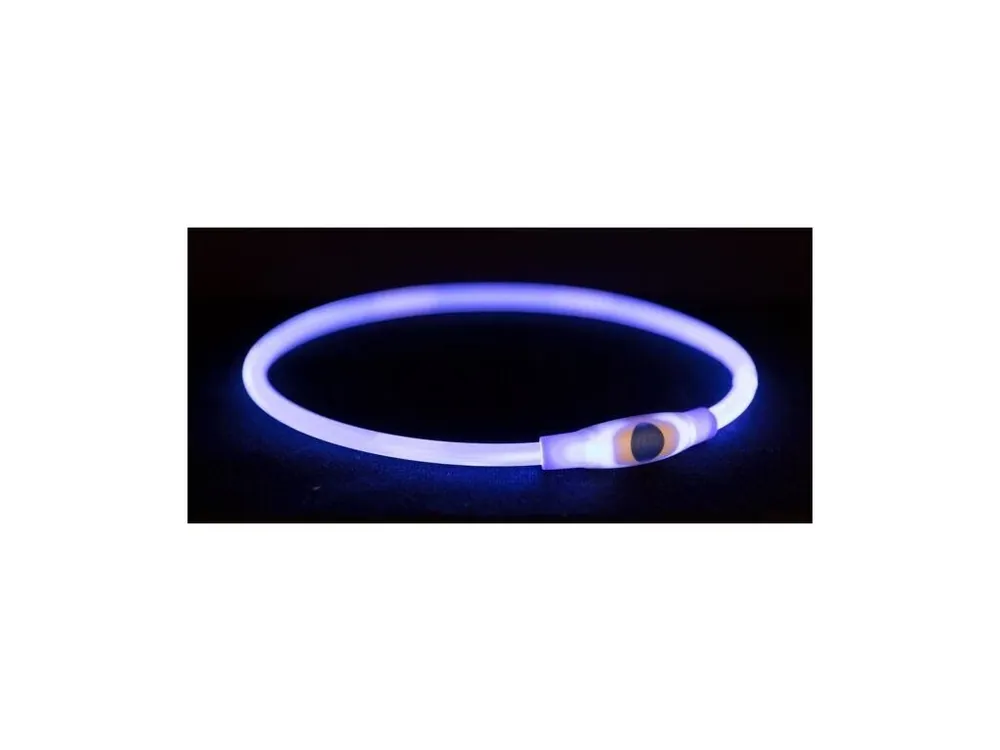 Víkendová Akce Flash light ring USB, blikací obojek, modrá