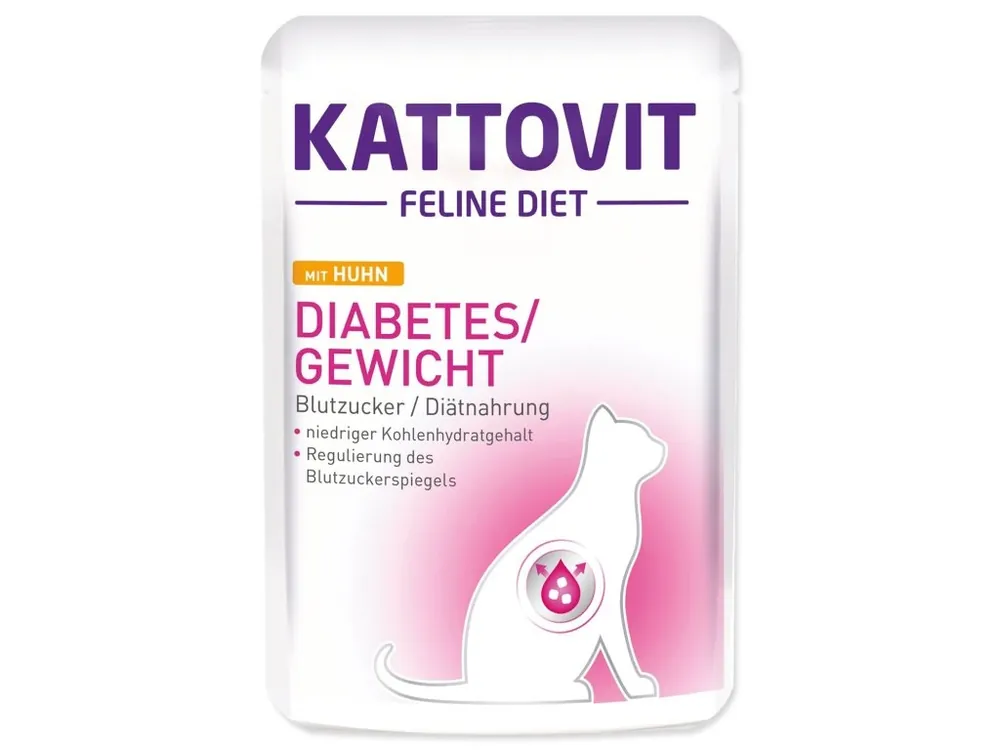 Kapsička Kattovit Diabetes/Gewicht kuře 85g Akční Nabídka