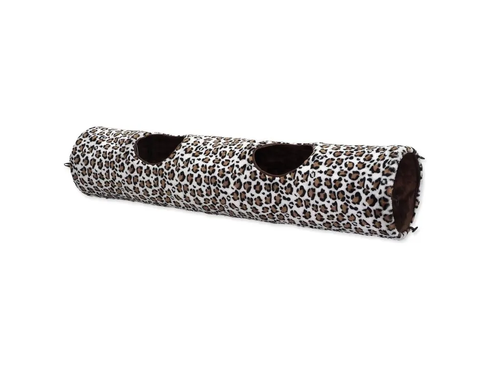 Tunel Magic Cat plyš, vzor leopard 120x24cm Vysoce Kvalitní