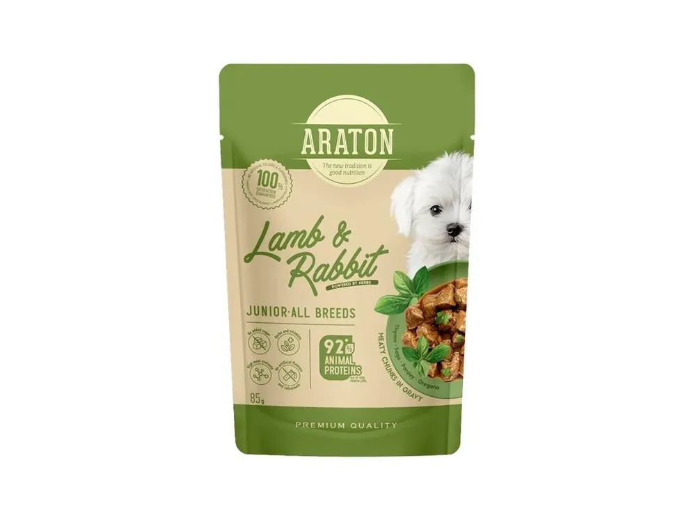 Přímo Od Výrobce Araton Dog kapsička Junior Lamb/Rabbit 85 g