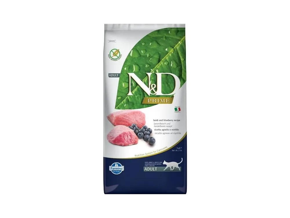 Přímo Od Výrobce N&D PRIME Cat GF Lamb & Blueberry Adult 5 kg