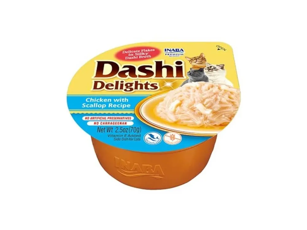 Časově Omezené Inaba Dashi Delights kuře a hřebenatka 70 g