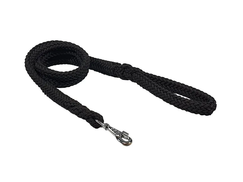 Lanové pletené vodítko HUGO - Černá (150 cm) Dokud Zásoby Vydrží