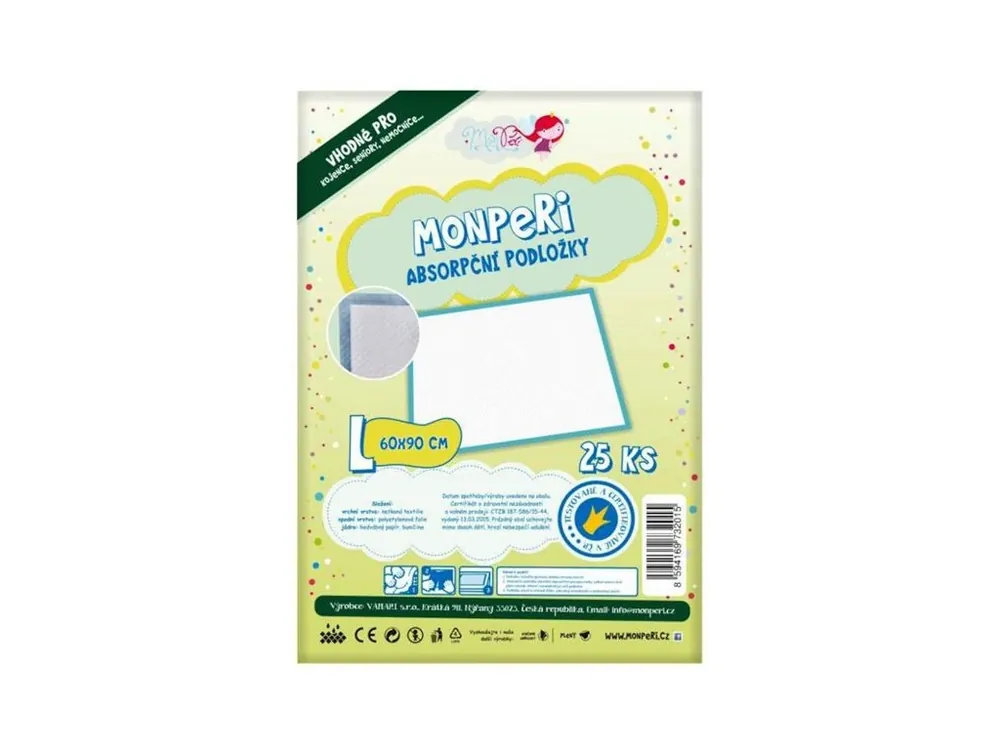 Podložka absorpční MonPeri 60 x 90 cm 25 ks Nejlepší Volba