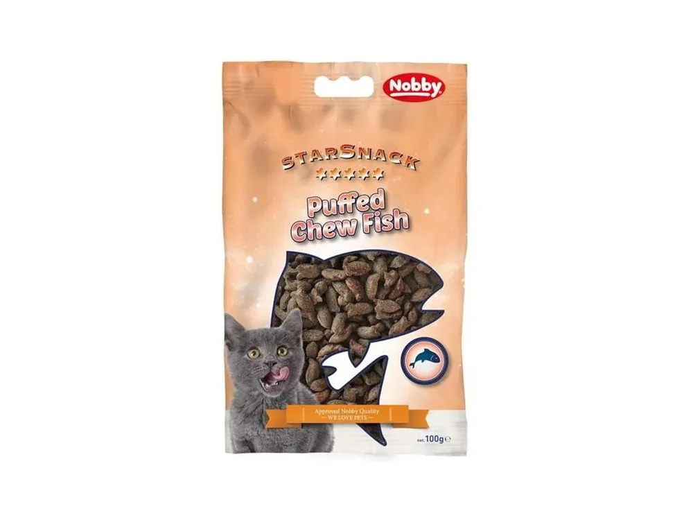 Nová Kolekce Nobby - StarSnack cat Puffed Chew Fish 100 g