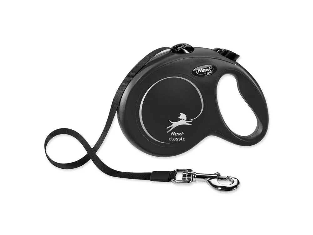 Bezpečná Platba Vodítko Flexi Classic New páska L černé (5 m)