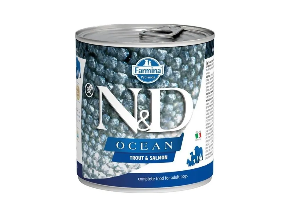 Novinka N&D OCEAN Dog konzerva Trout & Salmon 285 g