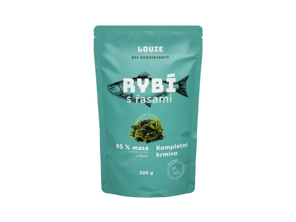 Koupit Online Louie kapsička pro psy rybí s řasami 300g