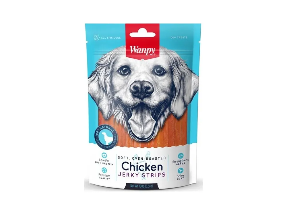 Wanpy Dog Soft Chicken Jerky Strips 100 g Speciální Cena