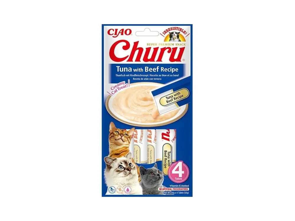 Inaba Churu cat snack tuňák & hovězí 4x14 g Oblíbený