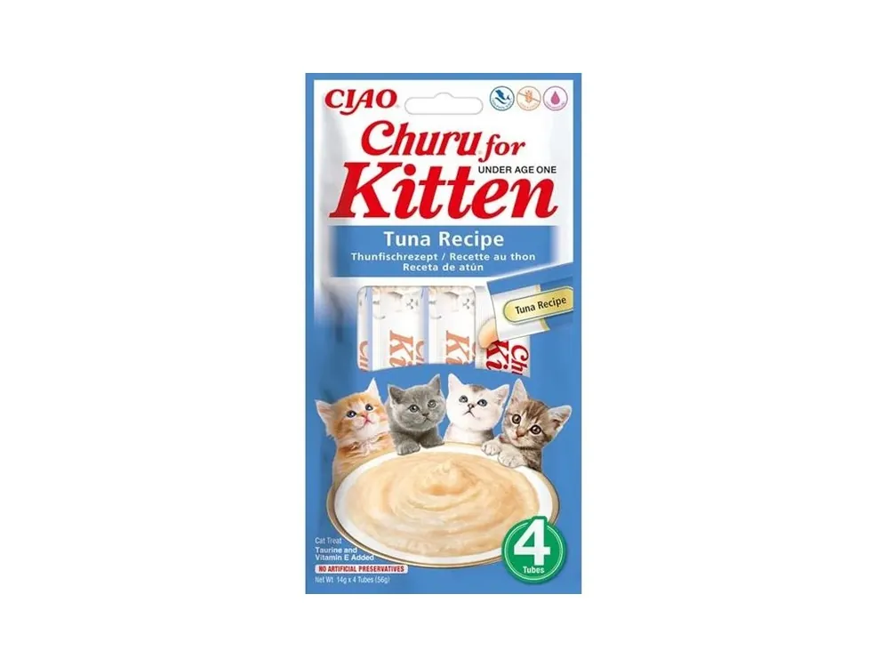 Vysoce Kvalitní Inaba Churu cat snack Kitten tuňák 4x14 g
