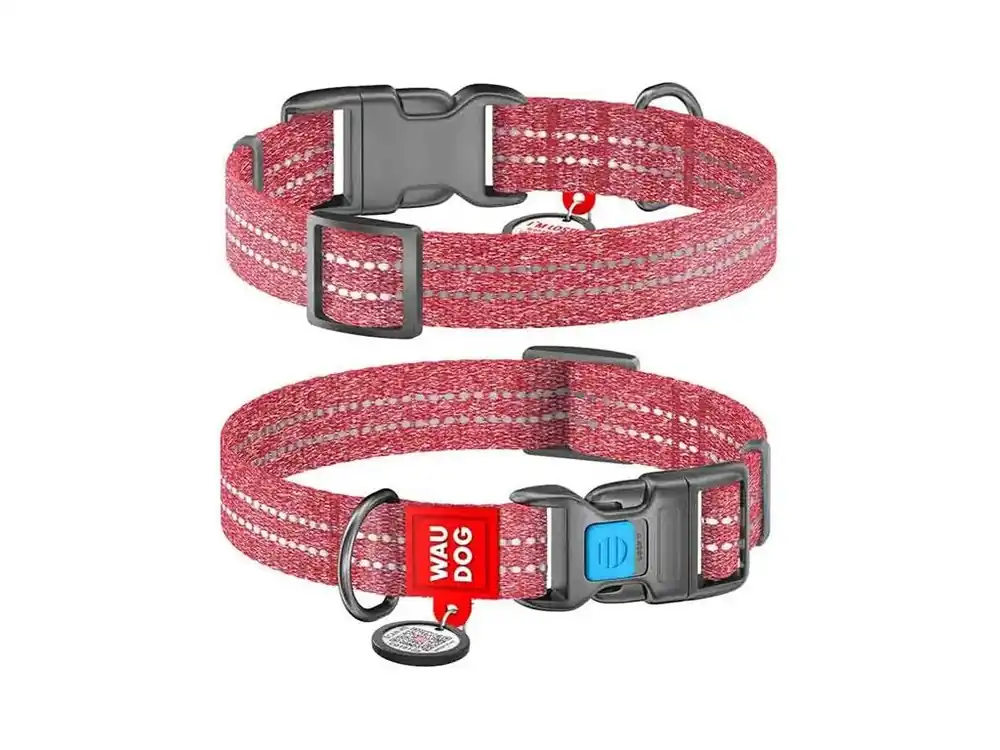 Finální Výprodej Obojek bavlna 15mm x 25-35cm WAUDOG červený