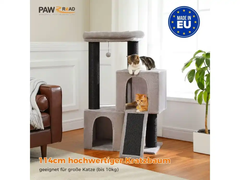 KOČIČÍ STROM - stabilní, 3 patrový (114 cm) Levný